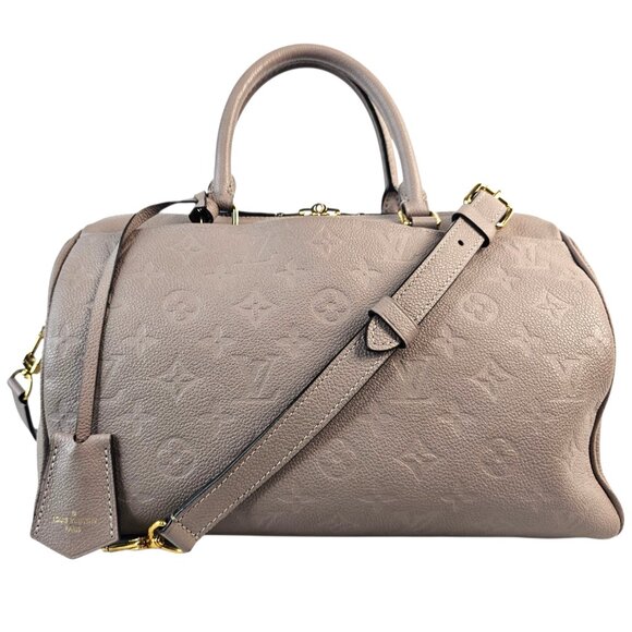 LOUIS VUITTON Speedy 30 NM Empreinte Leather Lilac Bag LV Monogram Shoulder - Picture 1 of 16